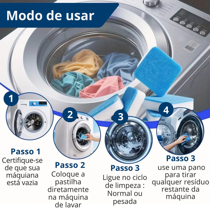Pastilha de Limpeza Para Máquinas de Lavar - Limp Max Cleaner